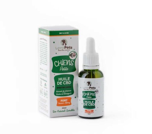 Huile CBD bio 50mg broad spectrum pour petit chien | LOVAPETS